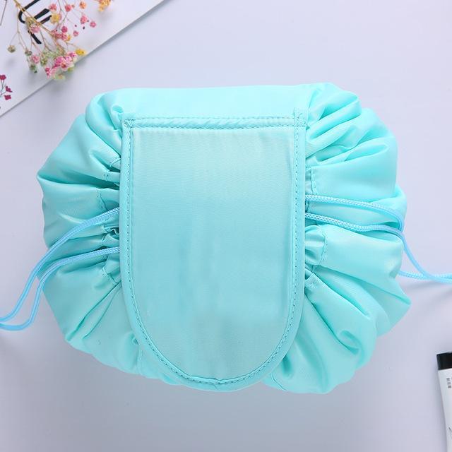 Drawstring cosmetic outlet case