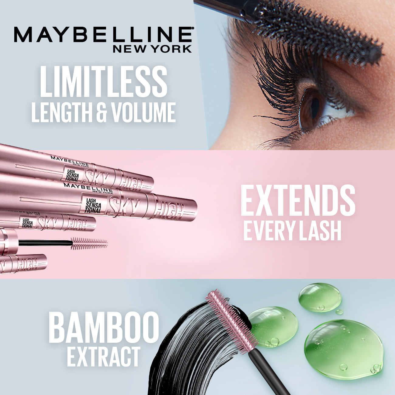 Maybelline Lash Sensational Sky High Mascara - Volumizing & Lengthening Black - Alora