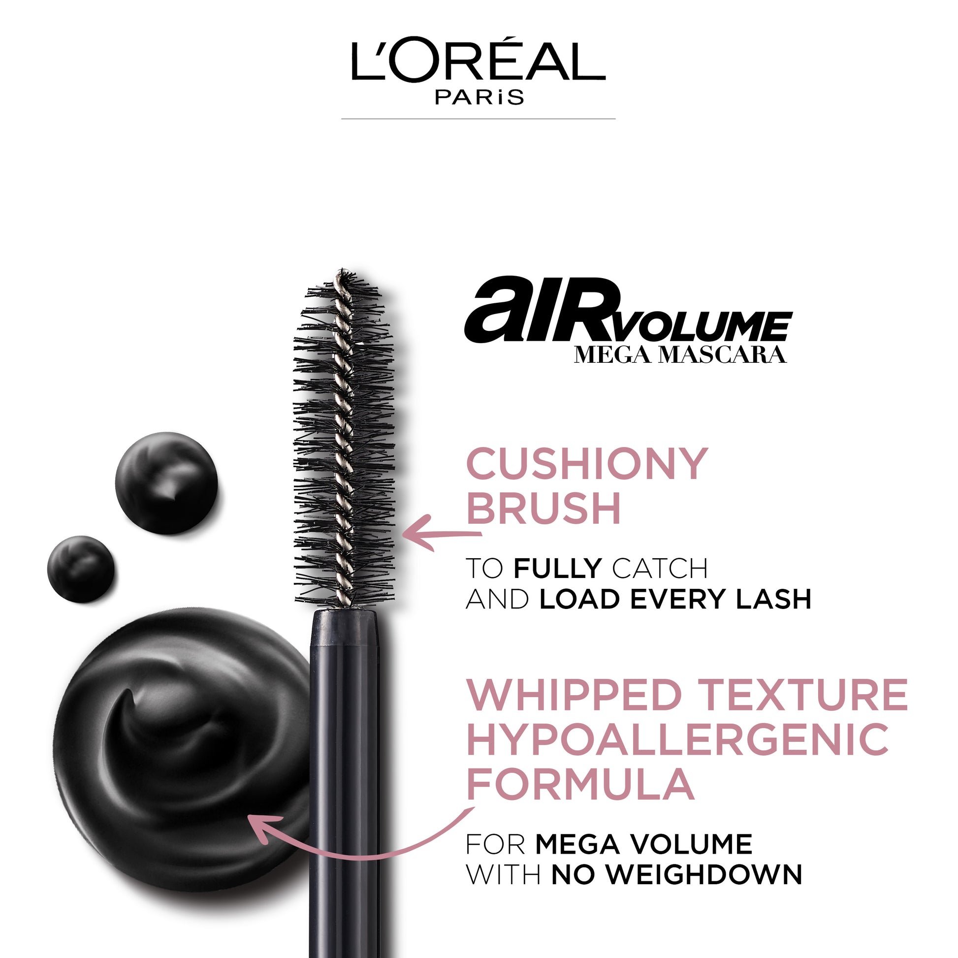 L'Oreal Paris Air Volume Mega Mascara Blackest Black - Alora