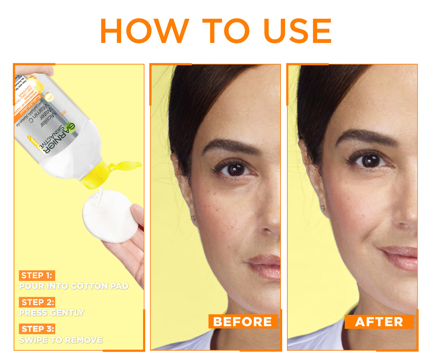 Garnier Vitamin C Micellar Water Facial Brightening Cleanser and Makeup Remover (400mL) - Alora