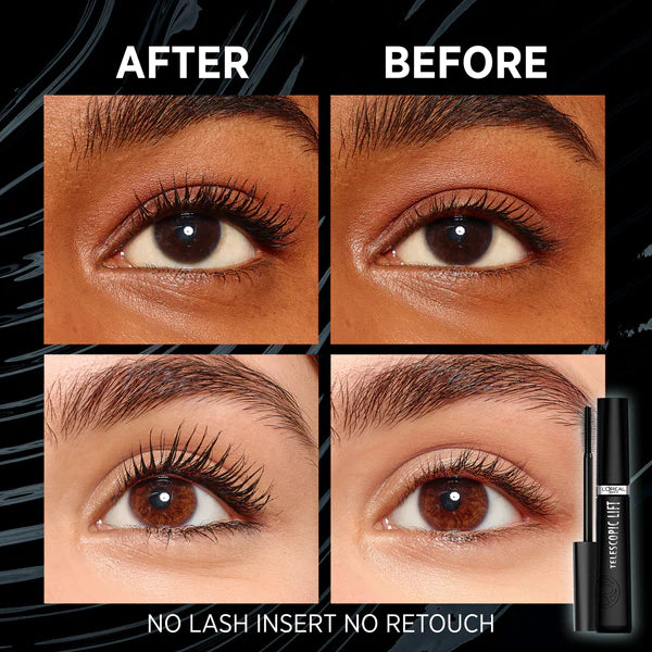 L’Oréal Paris Telescopic Lift Washable Mascara, Lengthening and Volumizing, Lash Lift with Up to 36HR Wear