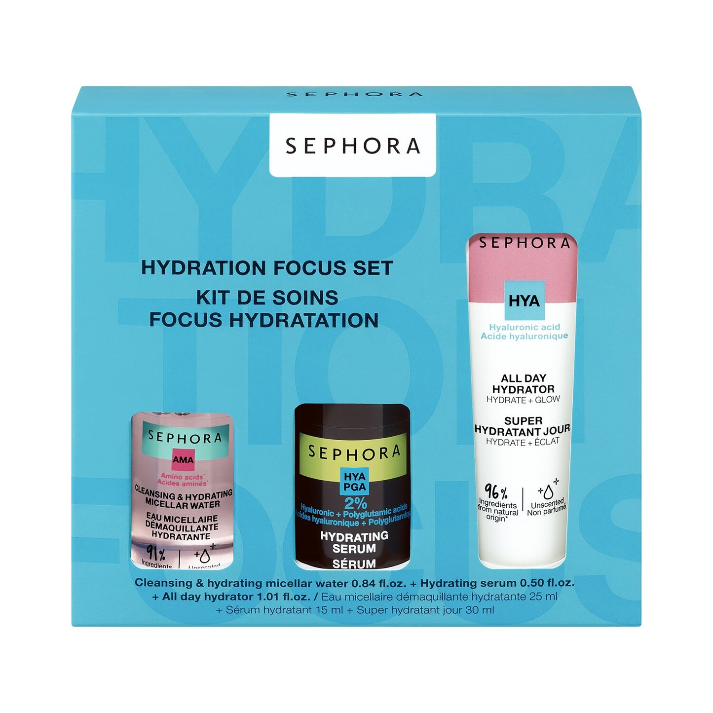 Sephora Hydration Focus Set - Micellar Water + Serum + Day Cream