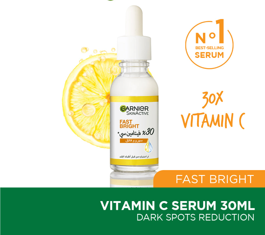 Garnier Fast Bright Vitamin C- Brightening Booster Serum 30ml - Alora