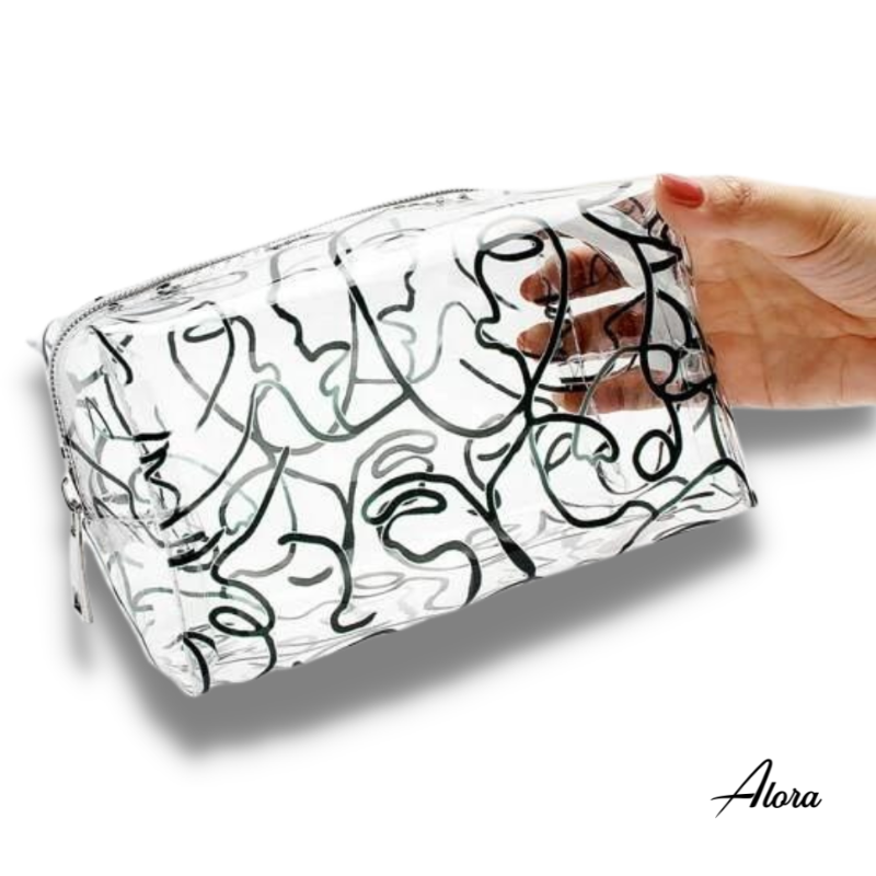 Figure Graphic Clear Square Makeup Bag - Alora