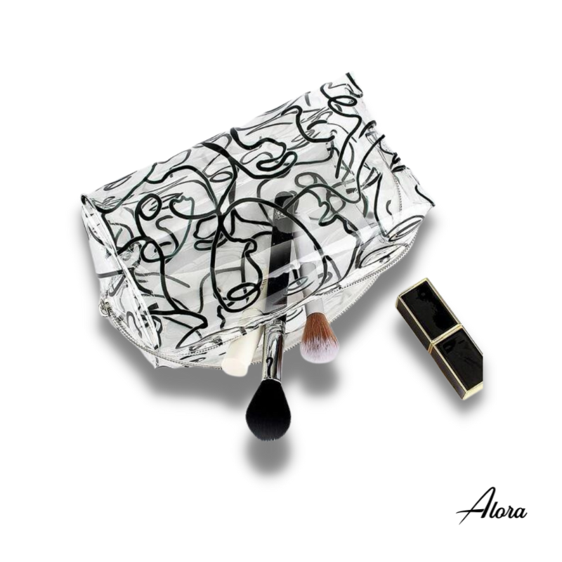 Figure Graphic Clear Square Makeup Bag - Alora