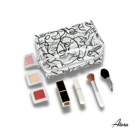 Figure Graphic Clear Square Makeup Bag - Alora