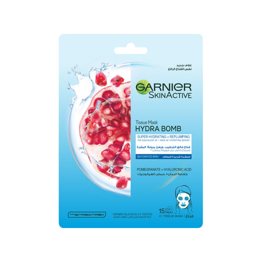 Garnier Hydra Bomb Pomegranate Super-Hydrating & Replumping Tissue Mask for Dehydrated Skin - Alora