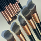 Multifunction Makeup Brush Set - High Quality, Black and Rose Gold 14 pcs - Alora