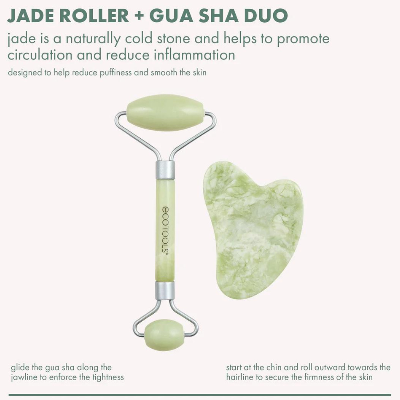 EcoTools Jade Facial Roller and Gua Sha Stone Duo - Alora