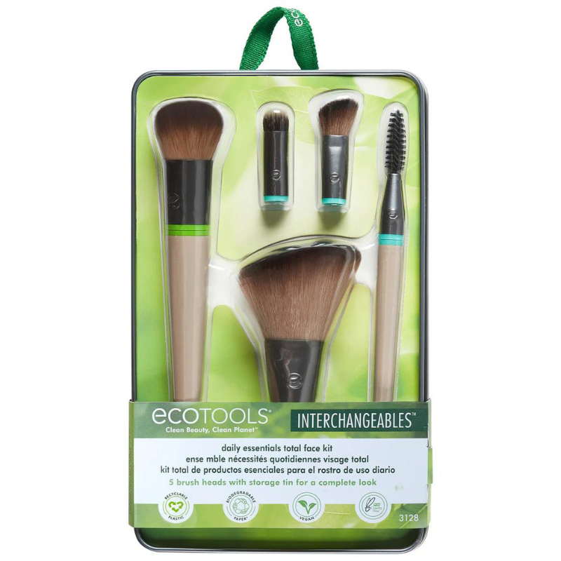 EcoTools Interchangeables Daily Essentials Total Face Makeup Brush Kit (5) - Alora