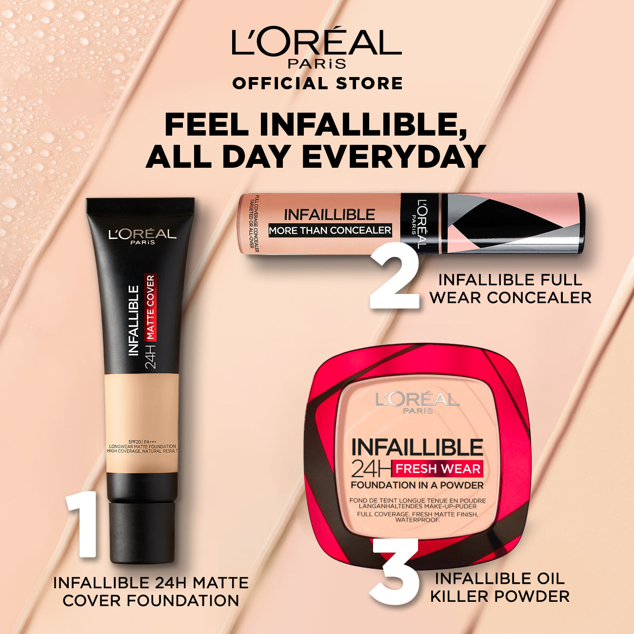 L’Oreal Paris Infallible Full-Wear Concealer- Waterproof Full Coverage - Alora