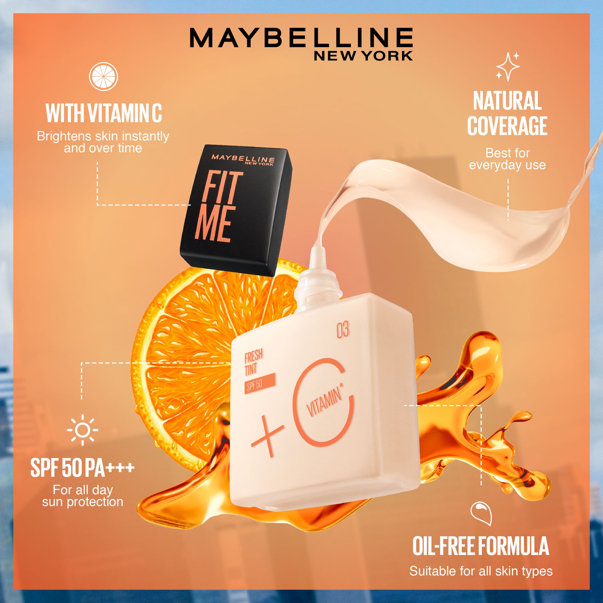 Comprar Base De Maquillaje Maybelline Ny Fit Me Fresh Tint Spf50 02 - 30ml