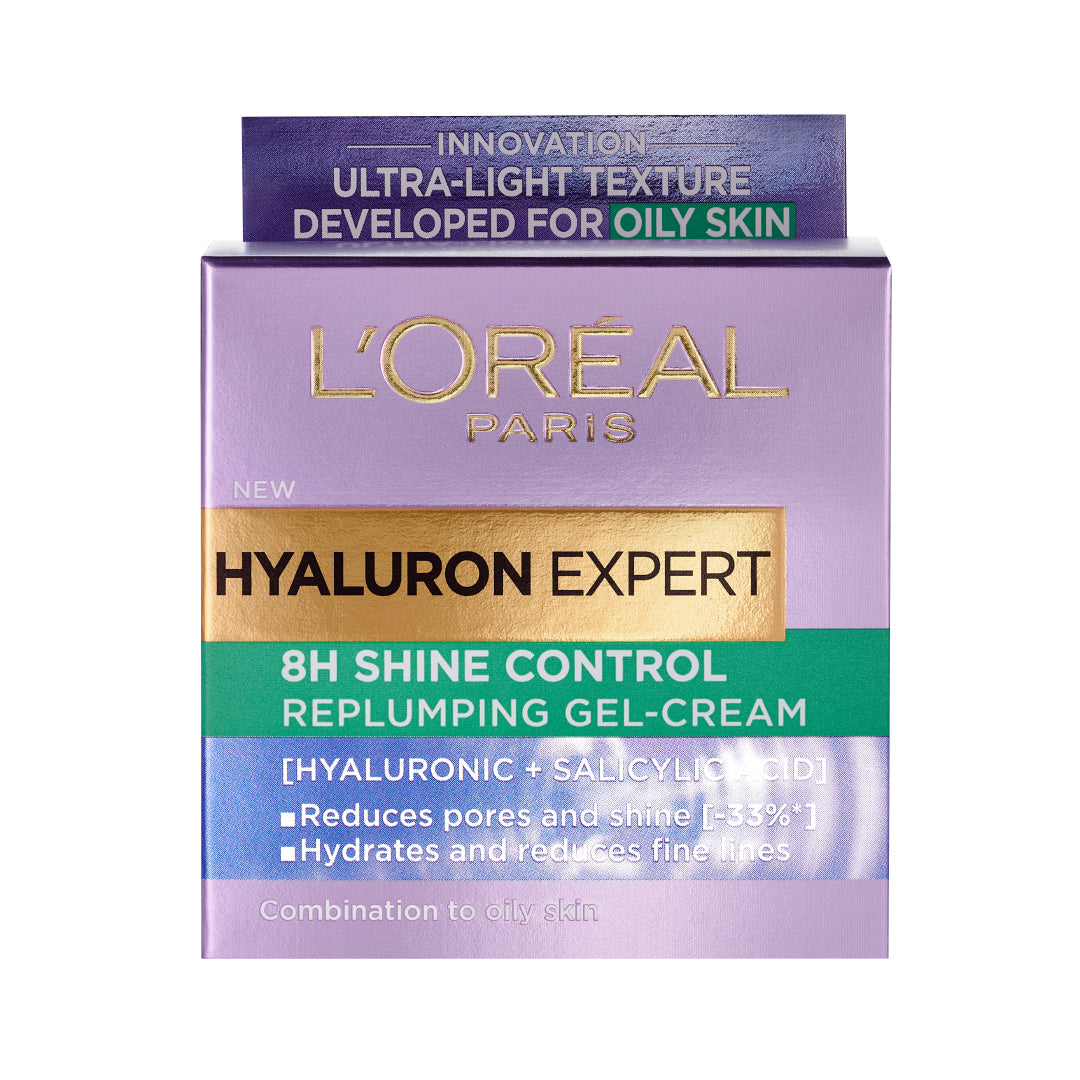 L'Oreal Paris Hyaluron Expert Moisturiser and Anti-Aging 8h Shine Control Replumping Gel Cream - Alora