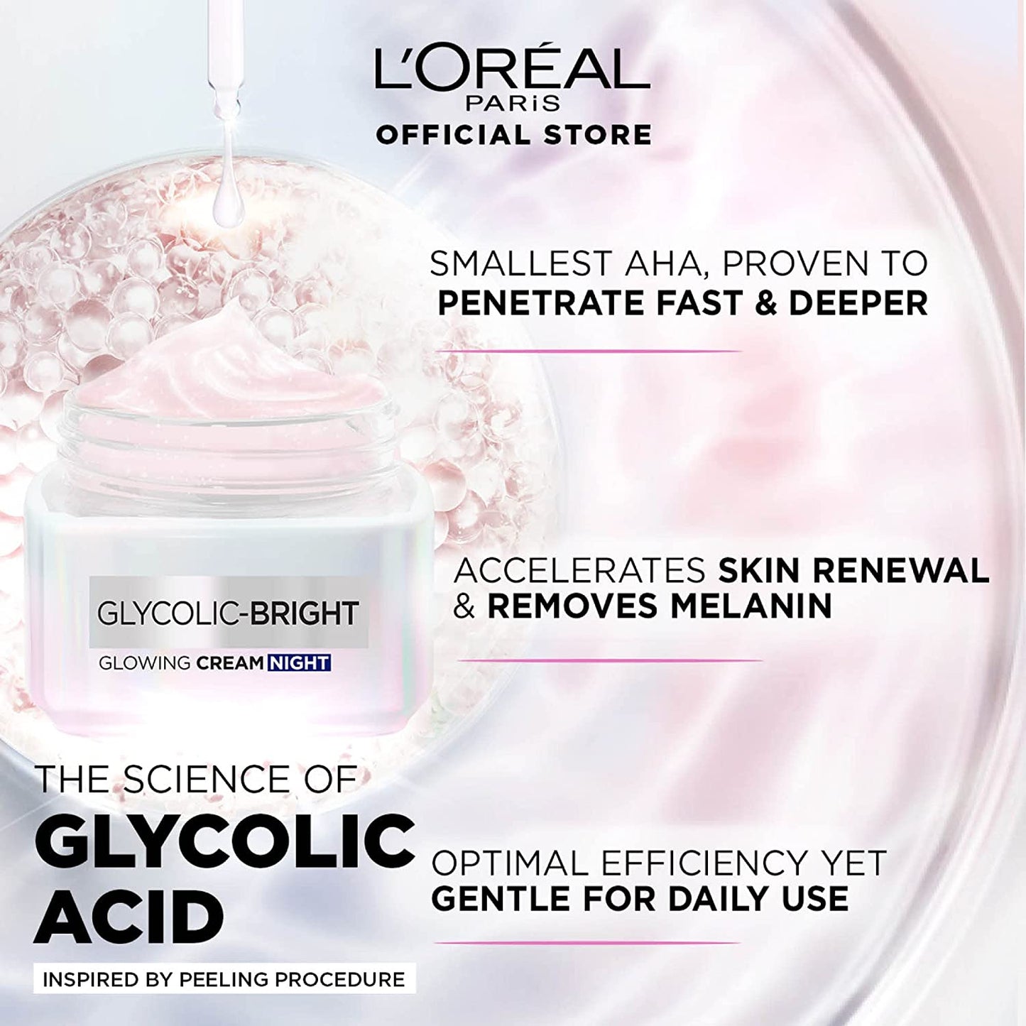 L’Oreal Paris Glycolic Bright Glowing Night Cream 50ml - Alora